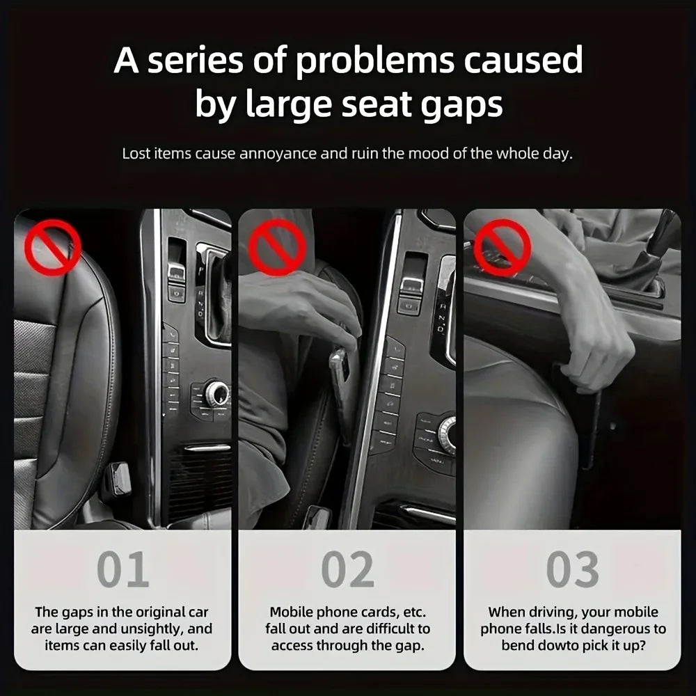 Set de 2 piezas impermeables con compartimentos, ideal para evitar que se te caigan cosas entre el asiento y la consola