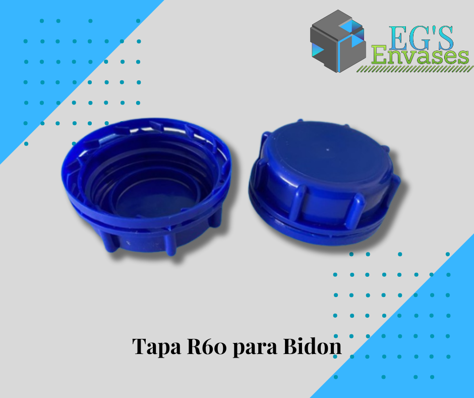 Tapa para Bidon rosca 60mm con arillo de seguridad y empaque Caja con 1000 pzs