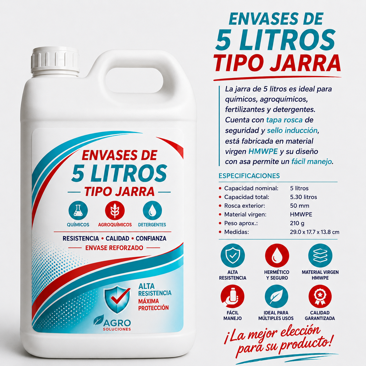 Jarra 5L tarima 300 pzs