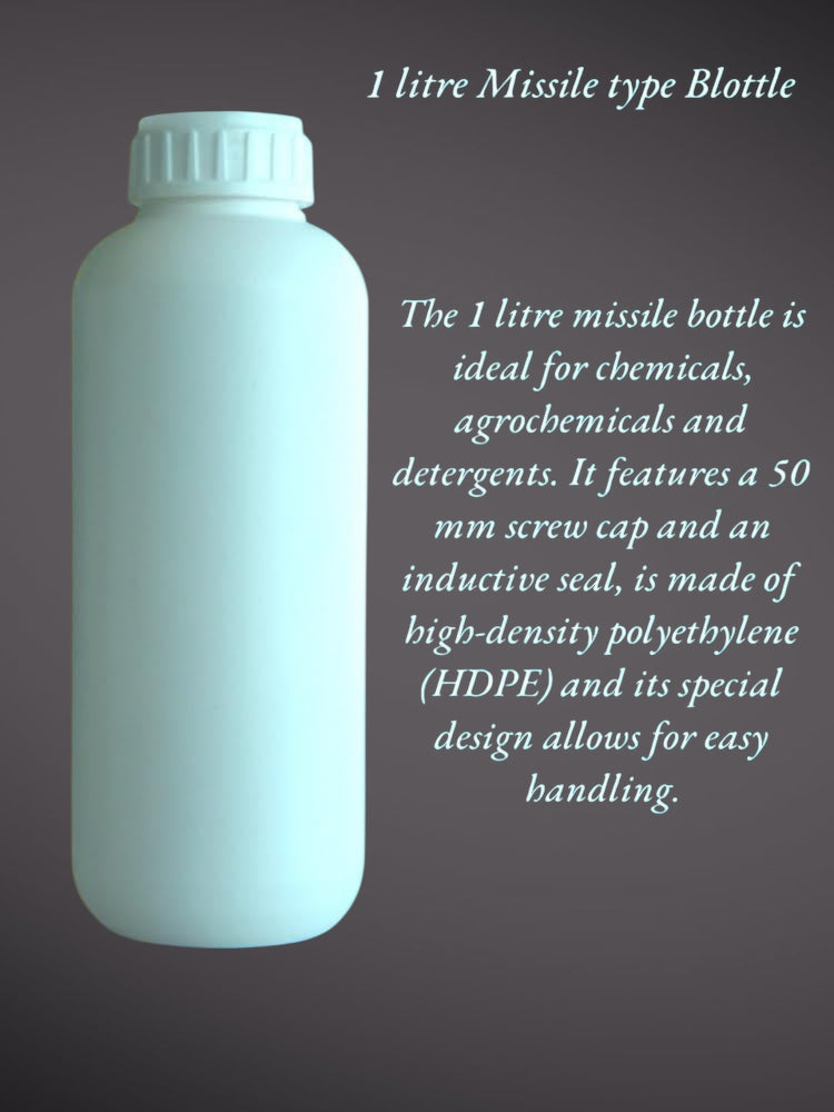 Muestra envase tipo misil de 1 L ,   Misil Xtra Nueva formulacion en material