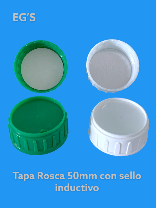 50 mm screw cap with induction seal Box of 1056 pcs (Tapa rosca 50 mm con sello por induccion caja con 1056 pieza))